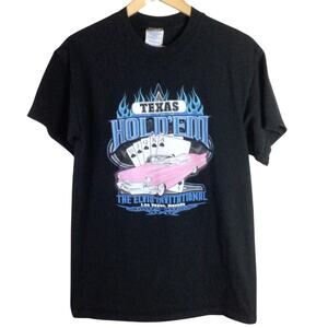Vtg Elvis Invitational Las Vegas Texas Hold em Shirt Black M